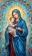 Madonna In Azure And Gold (PRT-15697-124962) - Canvas Art Print - 33in X 60in