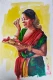 Woman (ART-7901-125114) - Handpainted Art Painting - 8in X 11in
