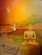 Buddha At Nalanda (ART-1758-125028) - Handpainted Art Painting - 36in X 48in