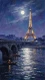 Midnight Sapphire Over Paris (PRT-15697-124958) - Canvas Art Print - 33in X 60in