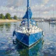 Quiet Moorings In Light (PRT-15697-125205) - Canvas Art Print - 60in X 60in