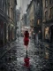Crimson Beneath The Rain (PRT-15697-125290) - Canvas Art Print - 45in X 60in