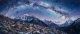 Starlight Over The High Village (PRT-15697-124935) - Canvas Art Print - 60in X 25in