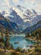 Glacial Reflections In Azure (PRT-15697-125192) - Canvas Art Print - 45in X 60in
