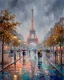 Gilded Rain On Cobblestones (PRT-15697-124953) - Canvas Art Print - 48in X 60in