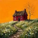 Crimson Hillside Refuge (PRT-15697-124889) - Canvas Art Print - 60in X 60in