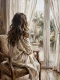 Solitude By The Window (PRT-15697-125295) - Canvas Art Print - 45in X 60in