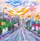City In Motion (ART-8183-125211) - Handpainted Art Painting - 24in X 24in