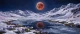 Eclipse Over Alpine Waters (PRT-15697-125507) - Canvas Art Print - 60in X 25in