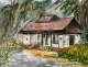 Evening Light On A Secluded Cottage (PRT-8841-125768) - Canvas Art Print - 24in X 18in