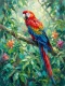 Crimson Splendor In Canopy (PRT-15697-125589) - Canvas Art Print - 45in X 60in