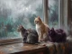 Whispers Of Moonlit Rain (PRT-15697-125555) - Canvas Art Print - 60in X 45in