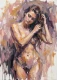 Echoes In Ochre And Mauve (PRT-16861-124791) - Canvas Art Print - 43in X 60in