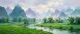 Mist Over Yangshuo Fields (PRT-15697-125491) - Canvas Art Print - 60in X 25in