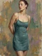 Ethereal Aqua Silhouette (PRT-16861-126118) - Canvas Art Print - 45in X 60in