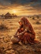 Sunset In The Desert (PRT-15697-125579) - Canvas Art Print - 45in X 60in