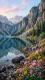 Whispers Along Alpine Shores (PRT-16861-124449) - Canvas Art Print - 33in X 60in