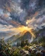Monsoon Light Over Peaks (PRT-15697-125436) - Canvas Art Print - 48in X 60in