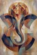 Indigo Temple Geometry (PRT-15697-125693) - Canvas Art Print - 40in X 60in