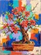 Mosaic Of Fire Ixora Bonsai (PRT-15697-125959) - Canvas Art Print - 45in X 60in