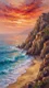 Solitude Upon Crimson Shores (PRT-16861-124406) - Canvas Art Print - 33in X 60in