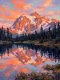 Alpenglow Lake Reflection (PRT-15697-125629) - Canvas Art Print - 45in X 60in