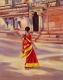 Temple Visit - Prints (PRT-19101-126590) - Canvas Art Print - 14in X 18in