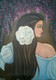 girl facing backwards portrait, girl with flower in hairs,AWAITING,ART_199_7742,Artist : Yacinta Fernandes,Oil