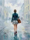 Footsteps Through Urban Mist (PRT-15697-126739) - Canvas Art Print - 45in X 60in