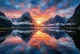 Dusk Over Mountain Waters (PRT-15697-127294) - Canvas Art Print - 60in X 40in