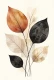 Stylized Leaves In Harmony (PRT-15697-127548) - Canvas Art Print - 40in X 60in