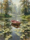 Solitary Vessel On Glassy Depths (PRT-15697-126991) - Canvas Art Print - 45in X 60in