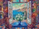 Mediterranean Coastal Room (PRT-15697-127141) - Canvas Art Print - 60in X 45in