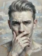 Contemplative Echoes In Blue (PRT-16861-126965) - Canvas Art Print - 45in X 60in
