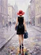 Solitary Walk In Violet Haze (PRT-15697-126808) - Canvas Art Print - 45in X 60in