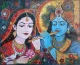 Divine Love Of Radha And Krishna (ART-19128-127291) - Handpainted Art Painting - 33in X 28in