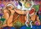 HANUMAN (ART-82-127772) - Handpainted Art Painting - 40in X 30in