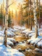 Silent Snowbound Brook (PRT-15697-126813) - Canvas Art Print - 45in X 60in