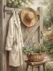 Grounded Service In Green (PRT-15697-127975) - Canvas Art Print - 45in X 60in