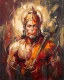Vermilion Resonance Of Bhakti (PRT-15697-128119) - Canvas Art Print - 48in X 60in