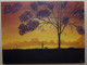 Dog, man, silhouette, sunset, walk ,Walk with you buddy,ART_359_5901,Artist : Latesh Nair,Acrylic