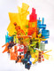 abstract city, brown, abstract, Ramesh, architect, old building, modern painting, rustic colour painting, mild colour painting,The City 10,ART_1380_11523,Artist : Ramesh AR,Acrylic