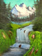 ,Valley waterfall art240712,ART_1456_12182,Artist : Harshit Garg,Acrylic