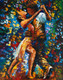 leonid afremov painting, internal struggle of lust, romantic couple, dancing couple, dancing man and woman,Romantic Couple,ART_1523_12266,Artist : Community Artists Group,Oil