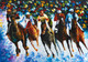 Race paintings,horse riding painting,Storm horse riding,Race on the Snow,FR_1523_12319,Artist : Community Artists Group,Oil