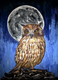 owl,Moonlit  Owl,ART_1252_11406,Artist : Neeraj Raina,Acrylic