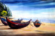 Fishing Boats At Seashore (ART_1232_14201) - Handpainted Art Painting - 37 in X 25in