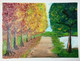Pathway,road,trees,colourful,oilpainting,serene,calm,Serene Pathway,ART_1622_14283,Artist : Neeraja Yanamandra,Oil