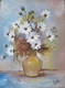 Flowers, Colorful, Color, Vase, Pot, Bunch, Roses, White Flowers,Beautiful Floret,ART_1688_14405,Artist : ANJU AGRAWAL,Oil