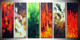 Magic of Colors  - 60in x 30in (10in X 30in each X 6pcs),RTCSD_11_6030,Multipiece,Museum Quality,Abstract,Fresh - 100% Handpainted Buy Painting Online in India.